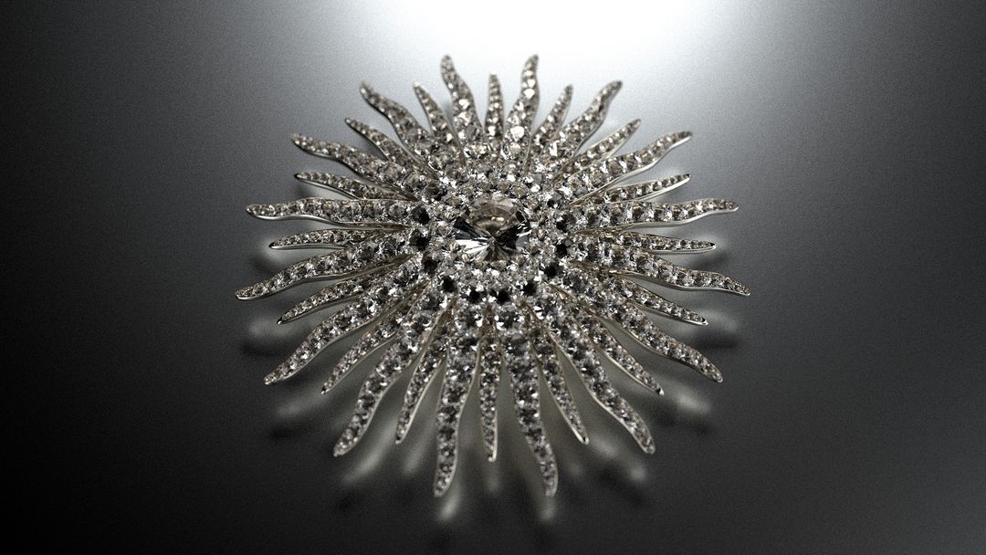 Broche 1800´s model and rendering | 3D Jewelry CGI