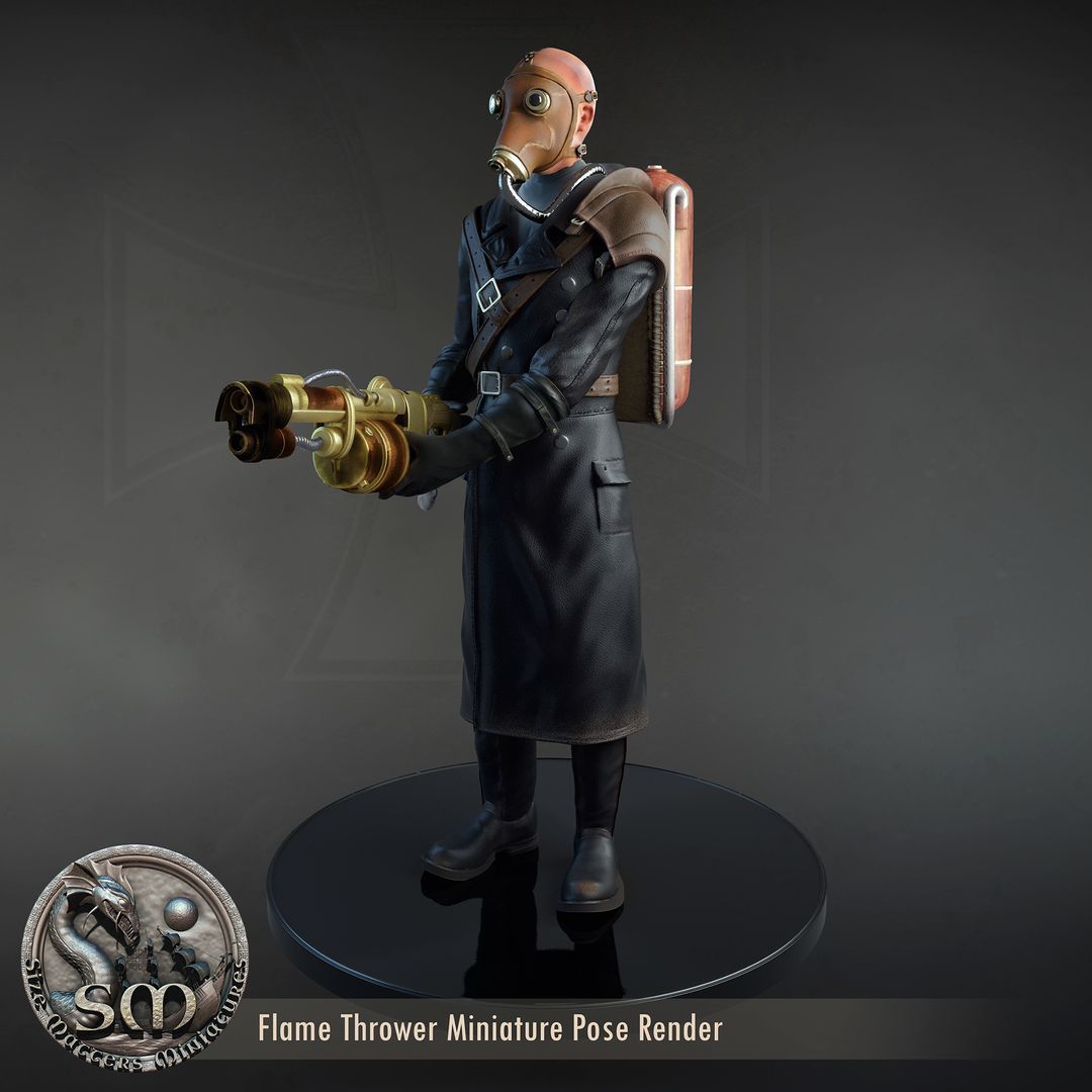 Flame thrower - High poly Model for 3d print