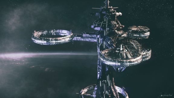 scifi concepts, and space stations, corridors
