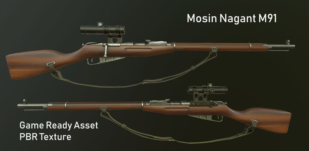 Mosin Nagant M91 Game Ready PBR Textures by Reynaldo P.