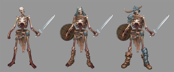 Skeleton, low-poly & hand-painted texture