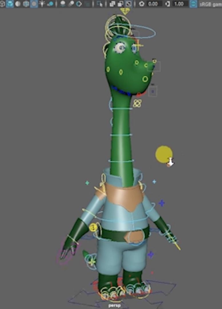 Cartoony rig with joint based facial setup
