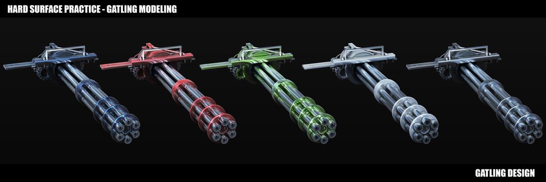 3D Weapon Design - Gatling Gun