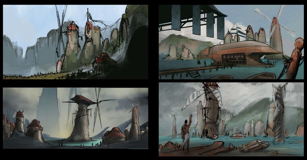 Isolated Village Illustrations