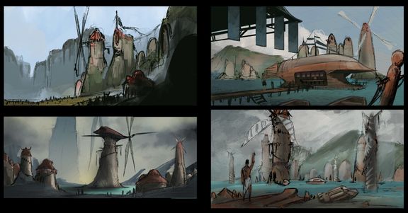 Isolated Village Illustrations
