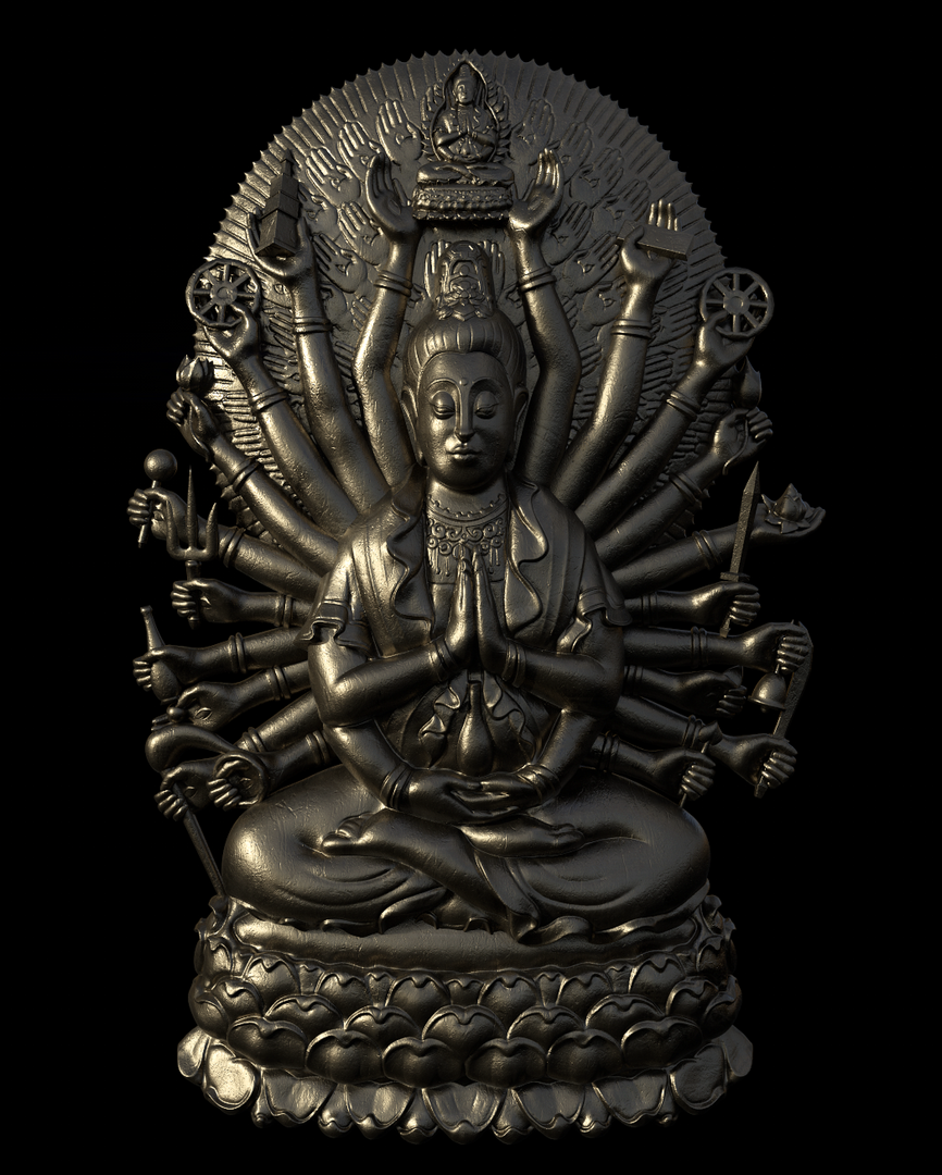 Thousand Arms Buddha Pendant