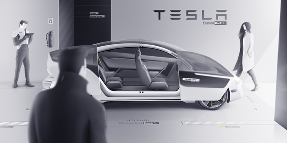 Tesla Pod | 2D Vehicle Concept Art