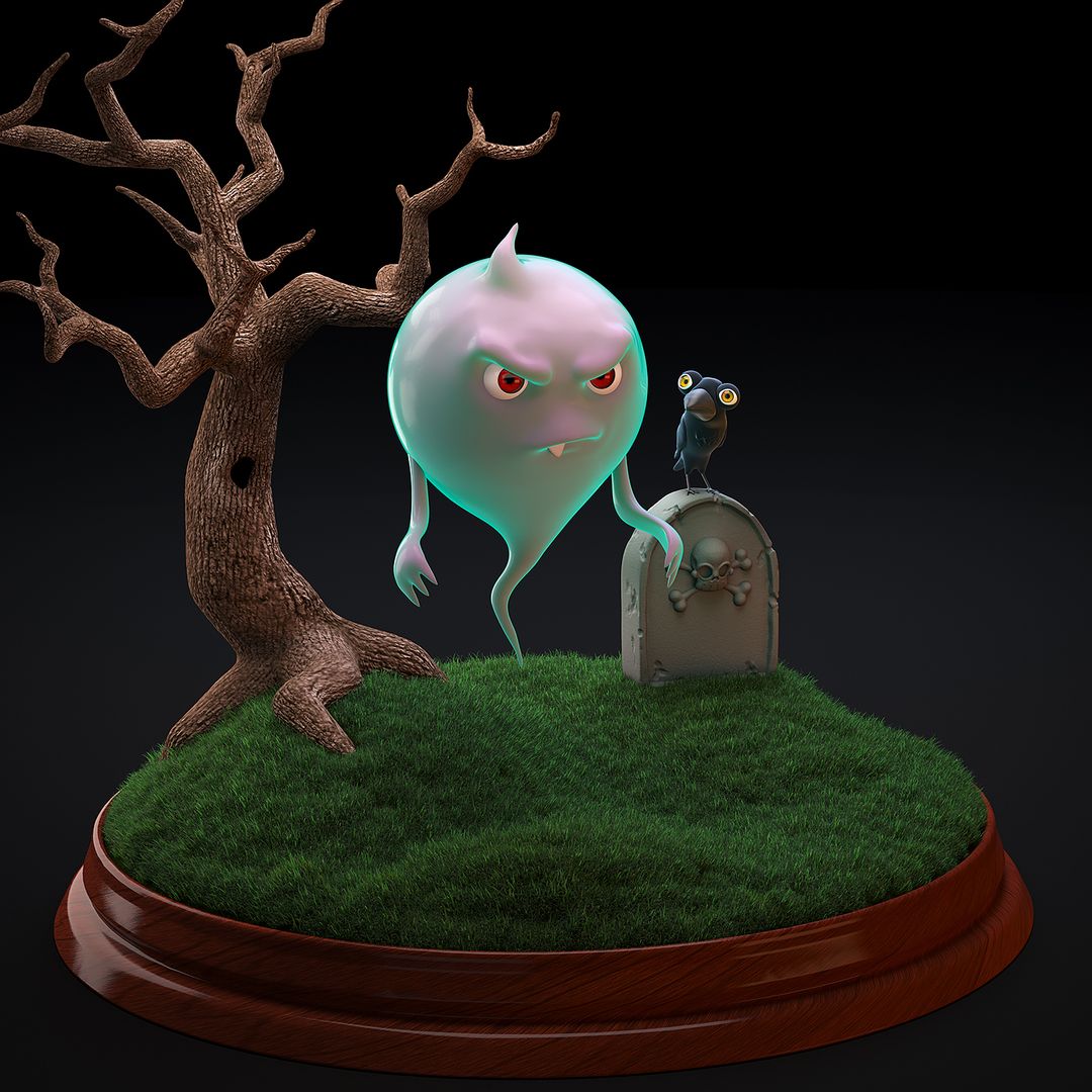 Ghost & Crow Graveyard Diorama