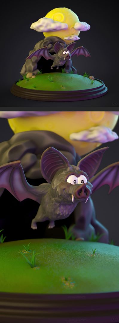 Bat Diroama 3D Print