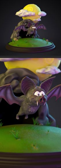 Bat Diroama 3D Print