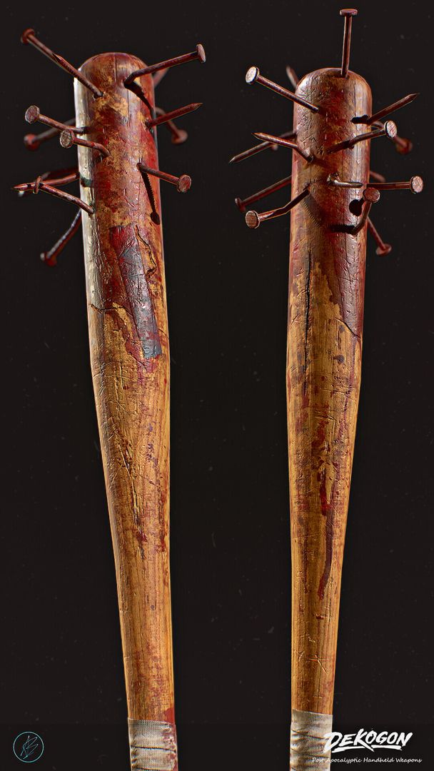 Wooden Bat With Nails