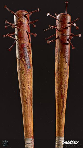 Wooden Bat With Nails