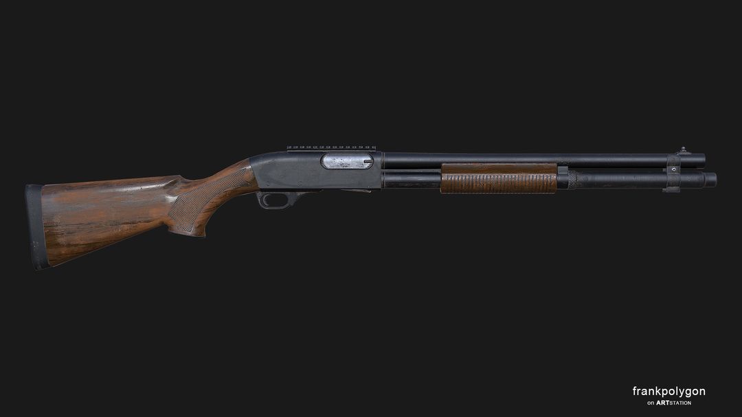 Old Pump Action Shotgun (Low Poly) - CGHero