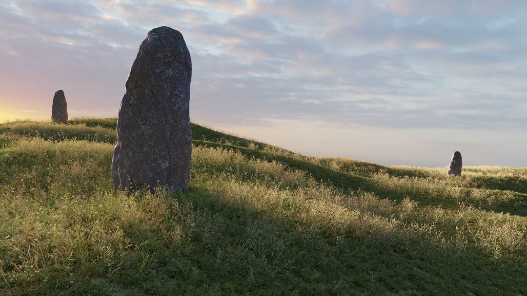Runestones in the meadow