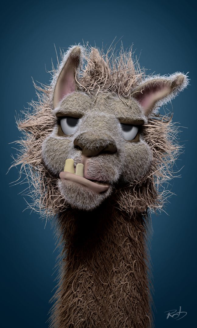 Llama Face - concept sculpt by Robert W.