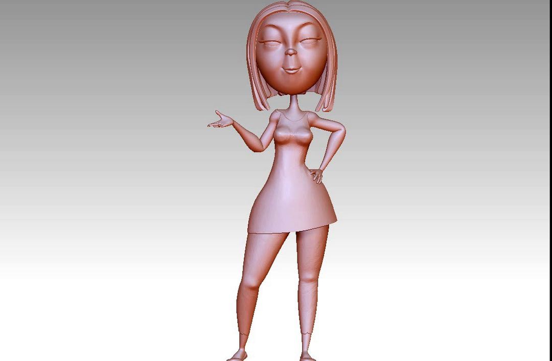 Cartoon Cute Woman 3D model