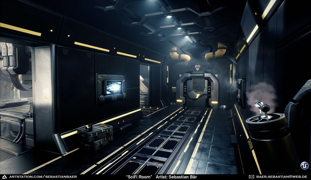 Scifi Generator Room (UE4) - Halo Fan Art - CGHero