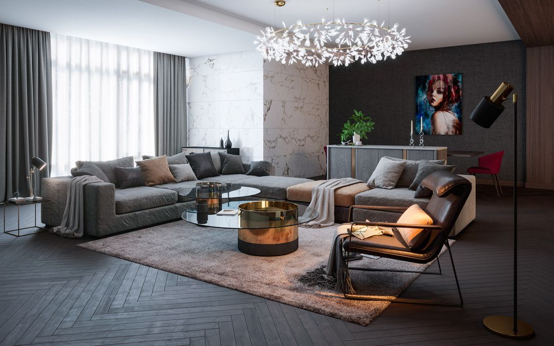 Interior 3D Visualization of Living room