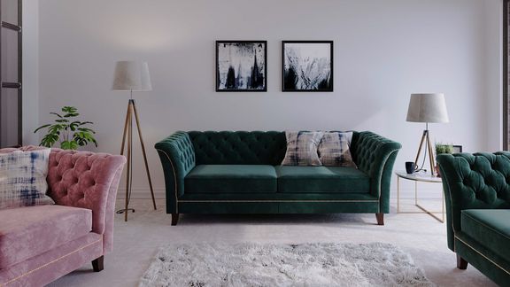 Emerald Green Sofa | 3D Retail Furniture CGIs