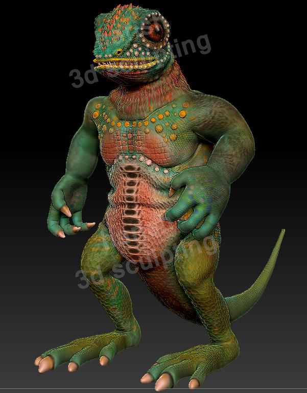 3d sculpting lizard