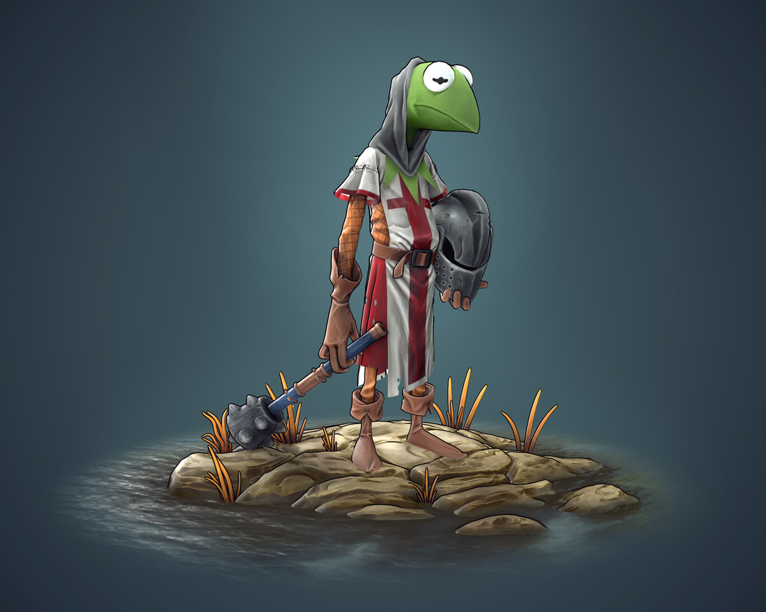 Stylised 3D Model of Kermit (Medieval)