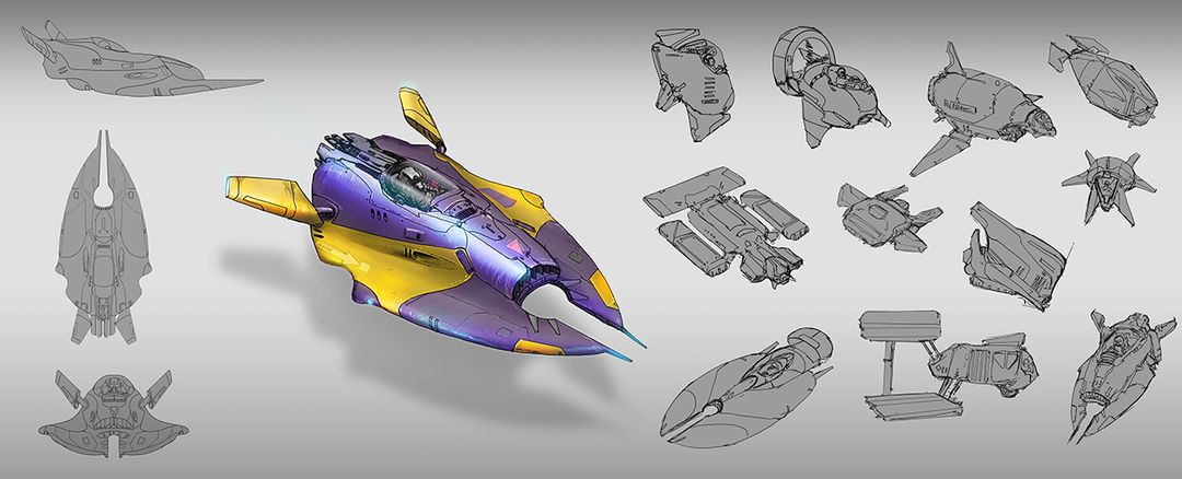 Sci fi speeder - hard surface concept design