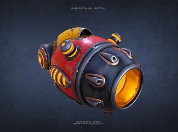 Handheld Cannon Low Poly