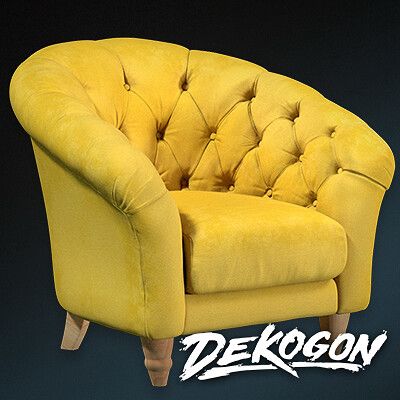 Yellow Armchair Prop - CG Hero | 3D Retail Furniture CGIs