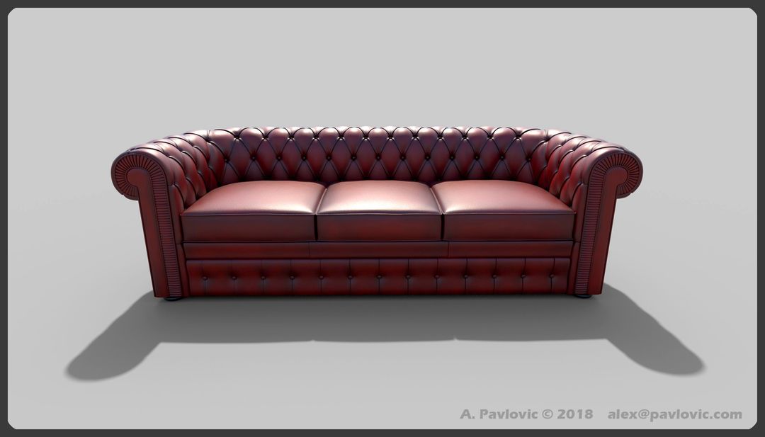Red Leather Sofa