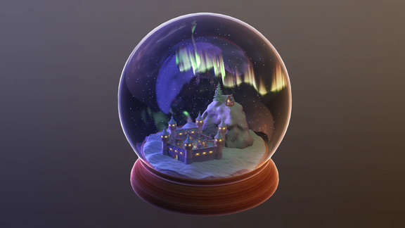 Snow Globe Winter Diorama