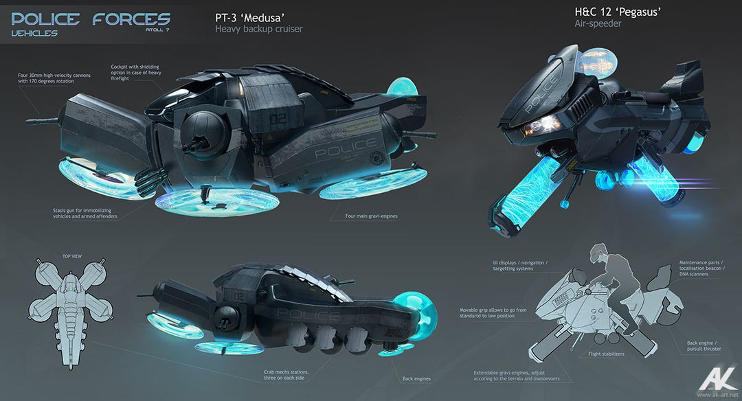 Police vehicles 1 | 2D Vehicle Concept Art
