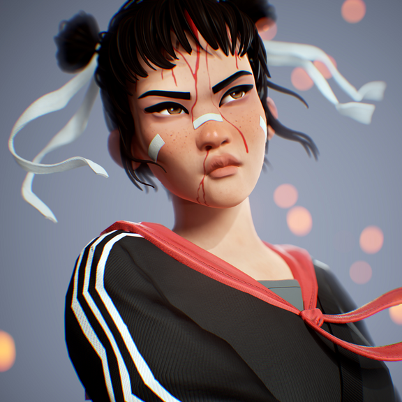 Katana Girl - Stylized Character