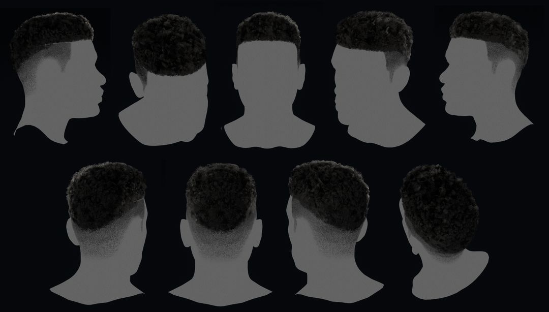 Real-Time Medium Length Hair for Male Character by Juliana A.