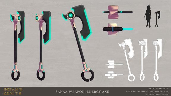 Ocean's Zenith: Weapon | 2D Weapon Concept Art