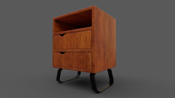 Night Chest Low-poly 3D model