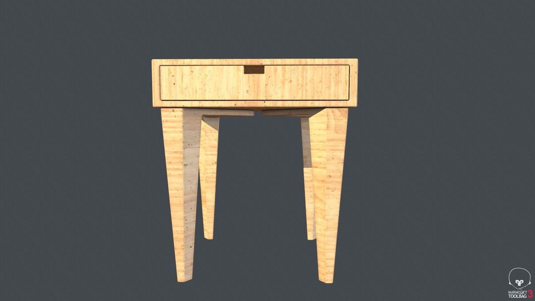 Mid Century Nightstand Low-poly 3D model