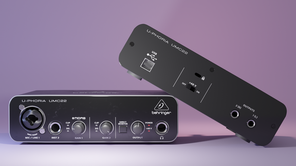Behringer U-phoria UMC22 Audio Interface | 3D Retail Electronics CGIs