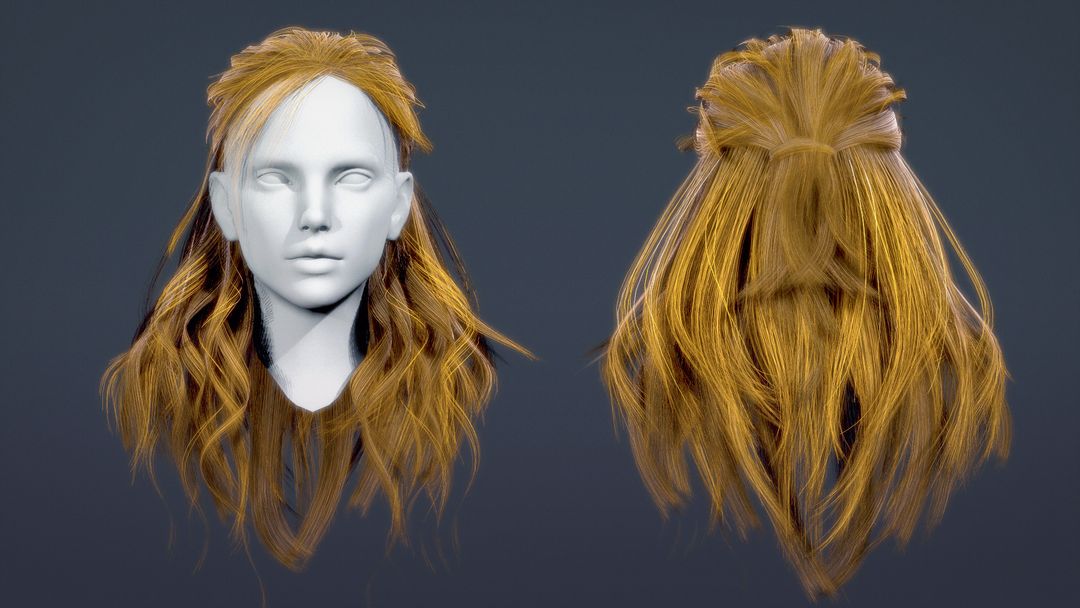 Real Time Female Long Hair 01