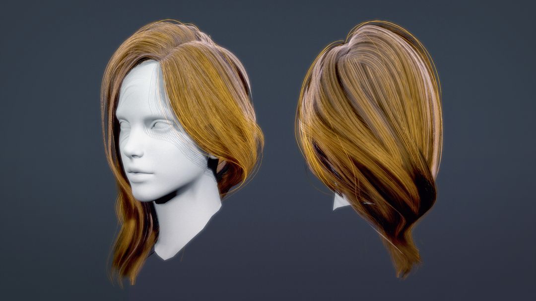 Real Time Female Long Hair 08