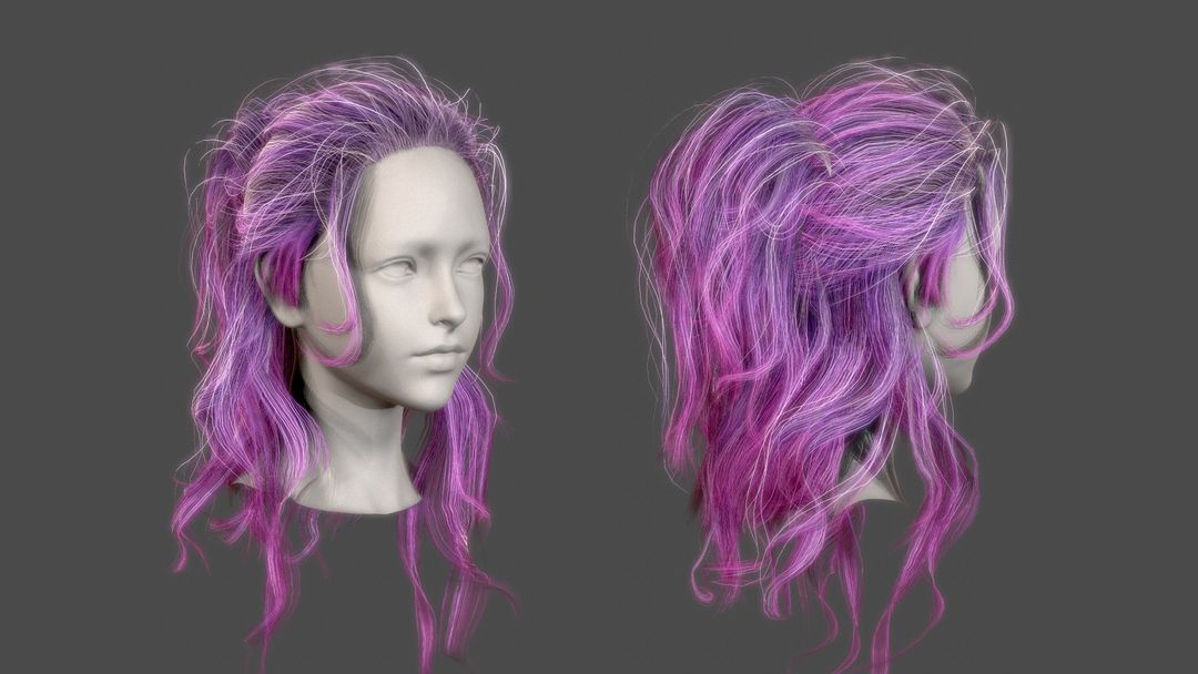Real Time Female Long Ponytail Hair 01
