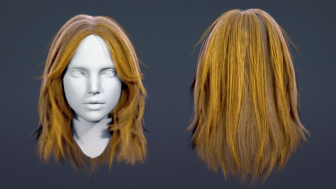 Real Time Female Long Hair 04