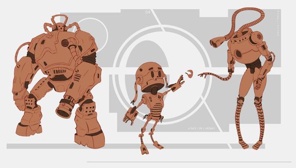Friendly robot character concept