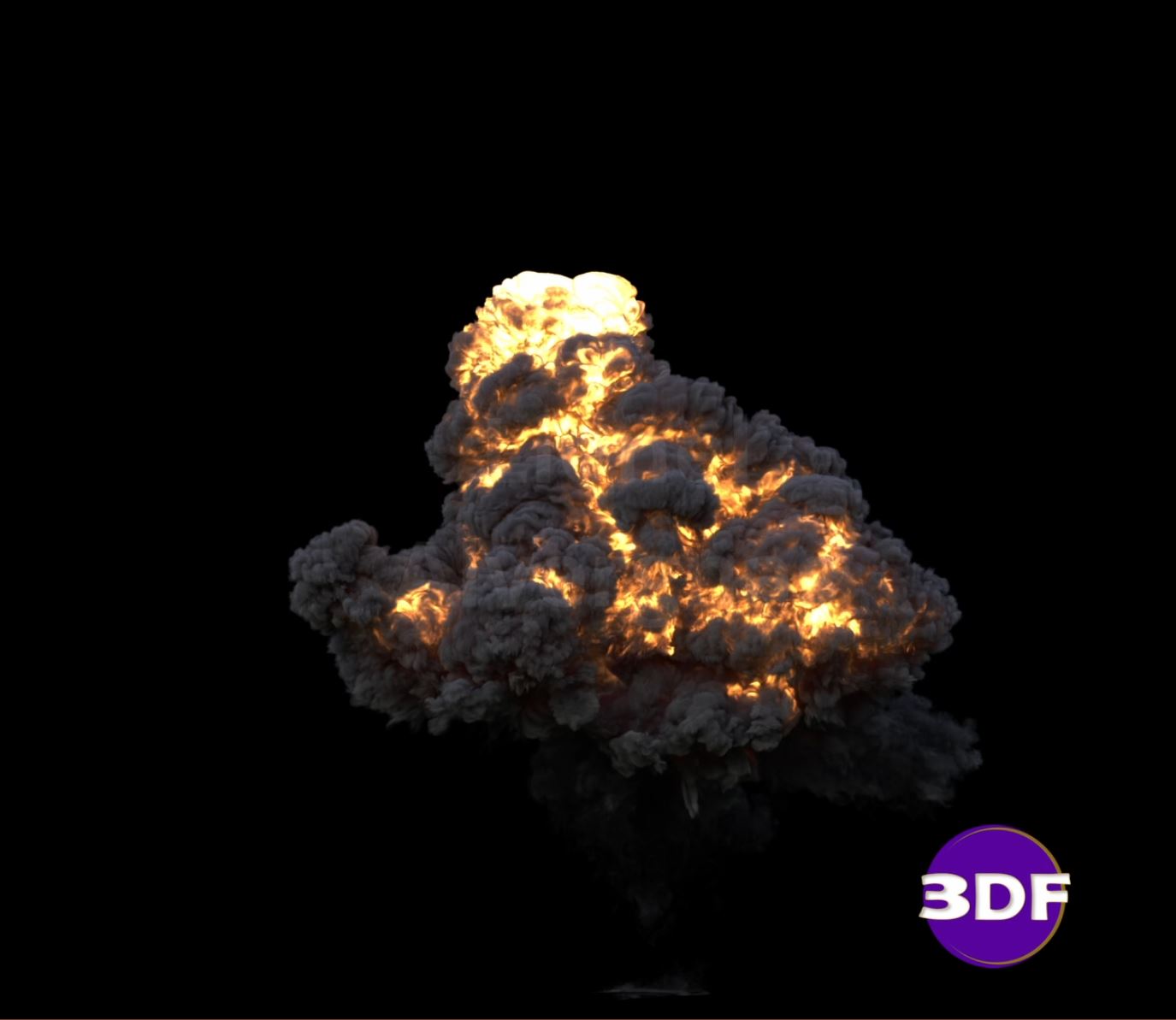 Three Big and Dark Explosions on Black