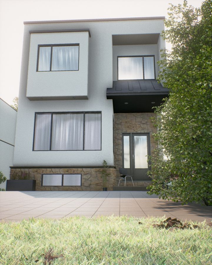 Modern house facade in UE4