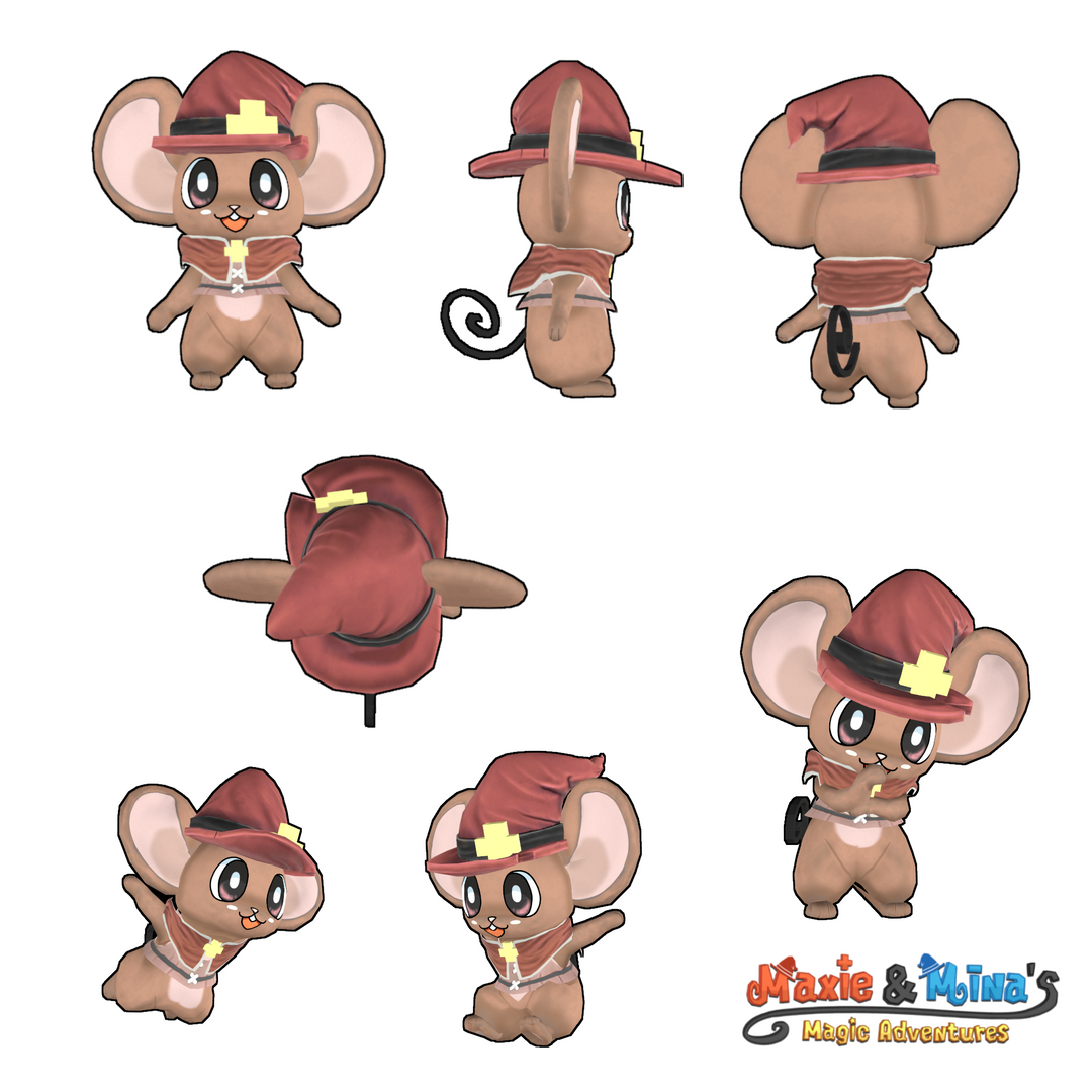 3D lowpoly cartoon mouse