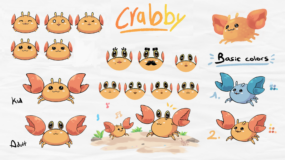 3D lowpoly crab model