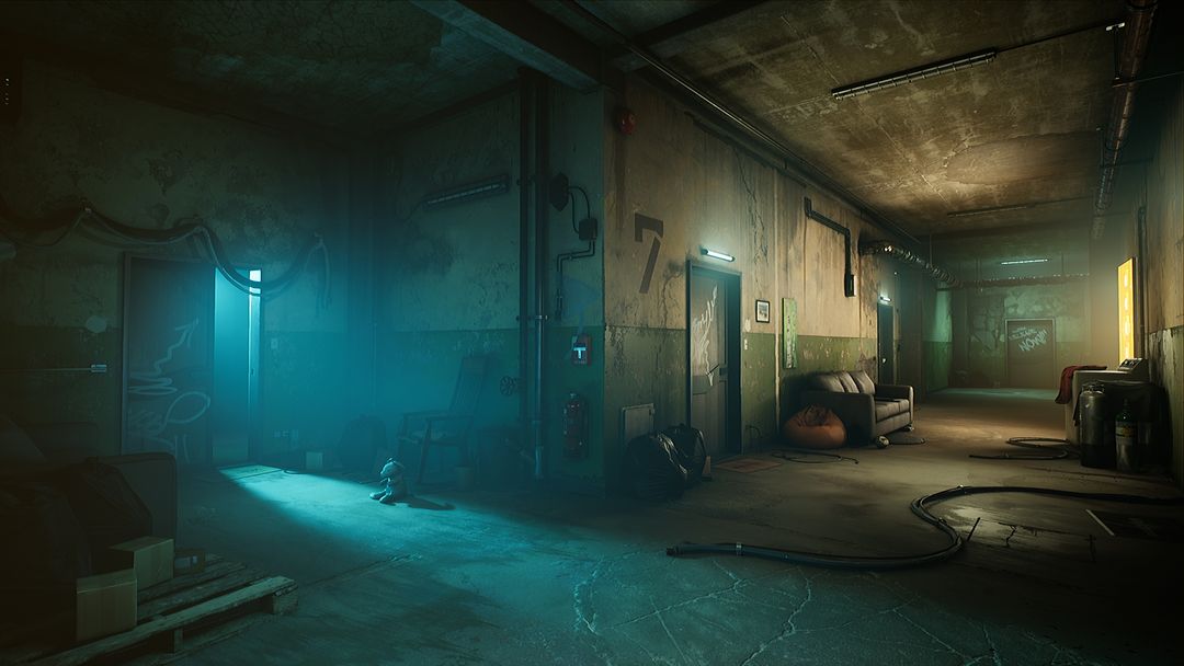 Cyberpunk Hallway Environment and Lighting