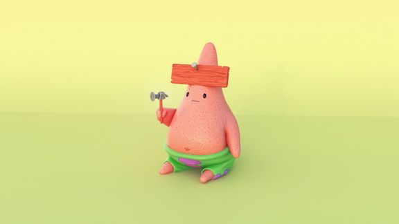 3d stylized Patrick Star