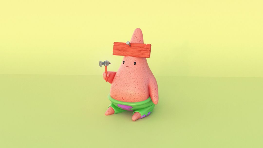 3d stylized Patrick Star