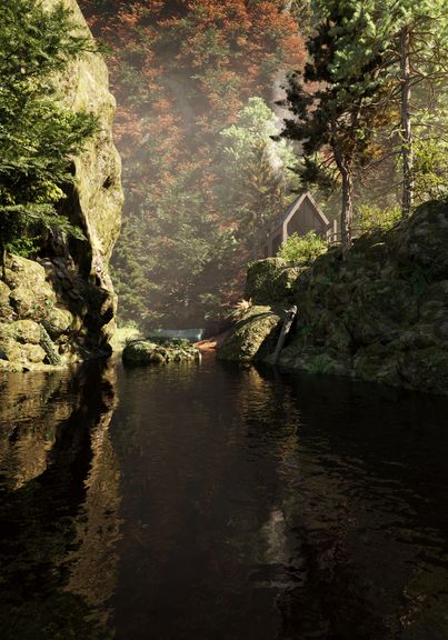 CABIN in the forest exterior